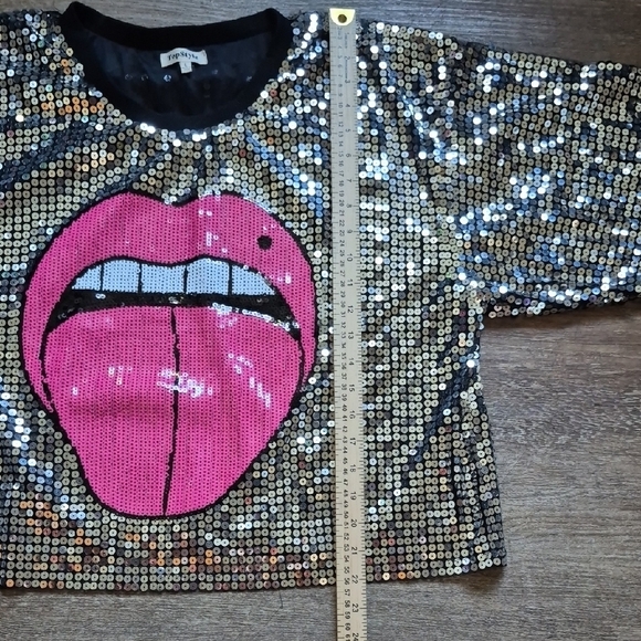 TopStyle Black Sequin Top - Picture 6 of 10